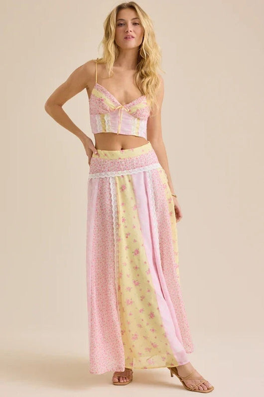 Printed Camisole and Long Skirt Two-Piece Set