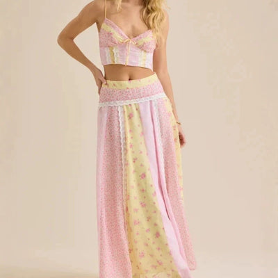 Printed Camisole and Long Skirt Two-Piece Set